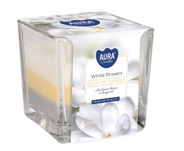 Bispol Svíčka ve skle 170g White flowers (6ks/krt)