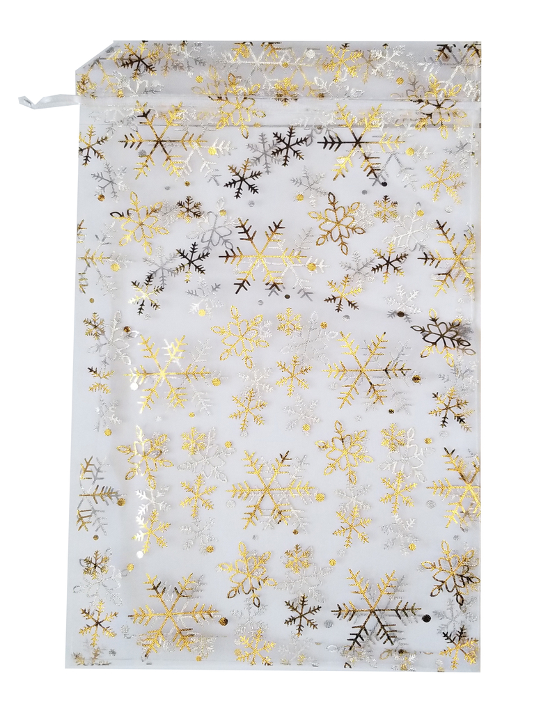 Sáček ORGANZA Vločky 20x30cm Vánoce (25ks/bal)