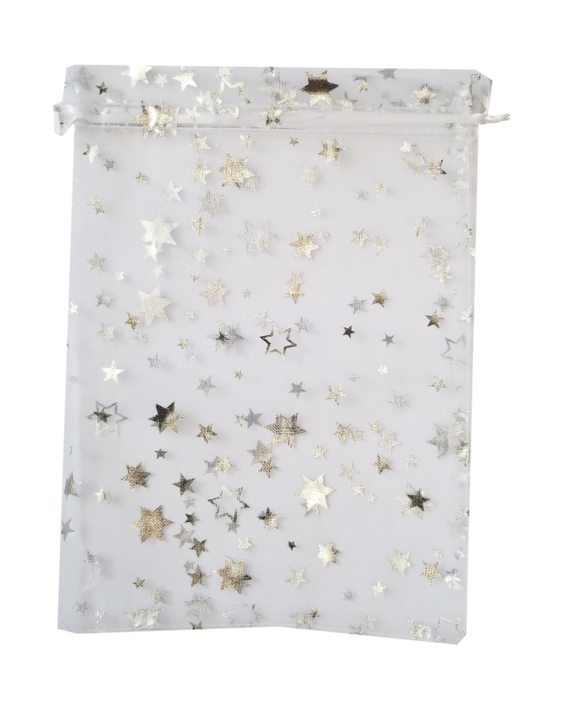 Sáček ORGANZA Hvězdy 17x23cm Vánoce (25ks/bal)