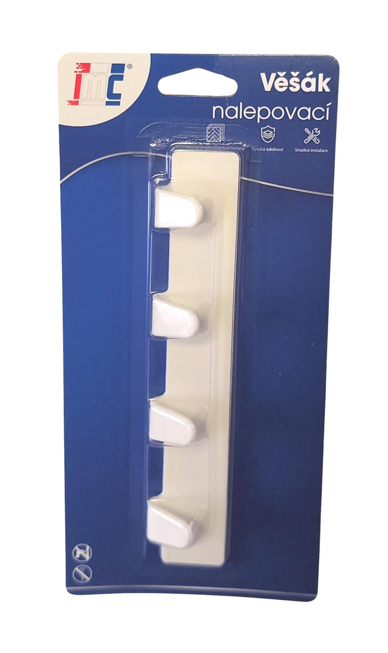 Věšák nalepovací bílý 30x160mm (12ks/bal,288/krt)