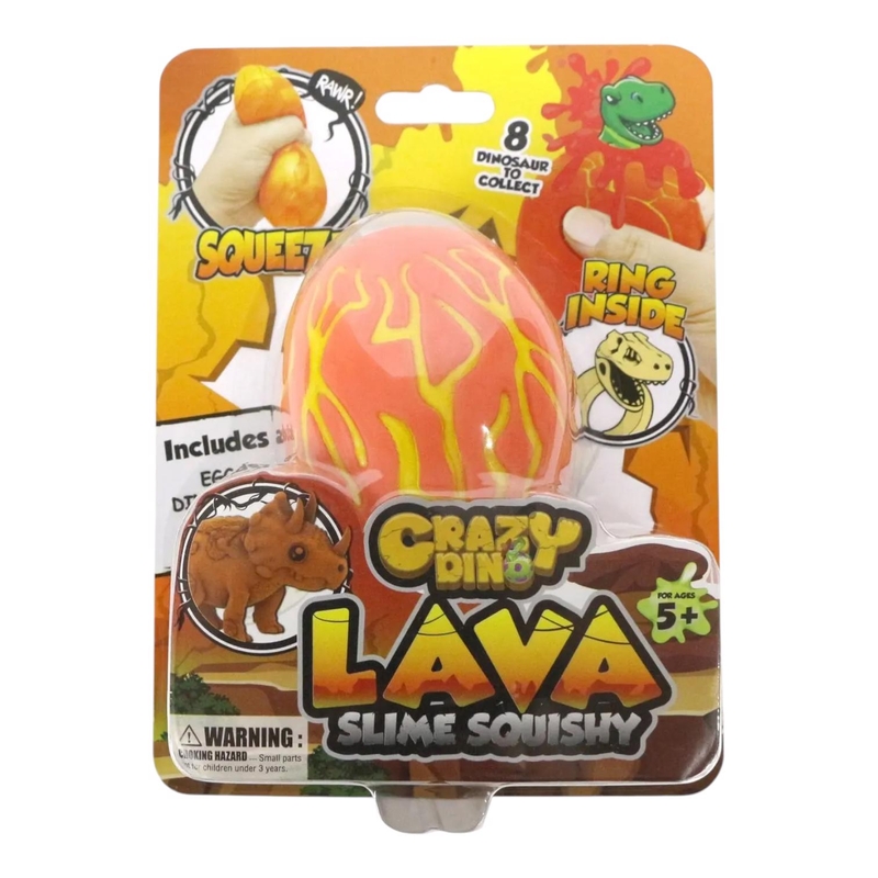 Crazy Dino vejce 8cm se slizem, dinosaurem a prstýnkem 8 druhů 2 barvy