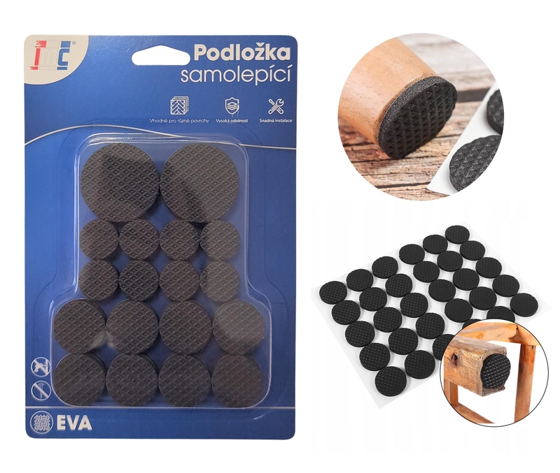 Podložky na nábytek EVA 3 vel. 36ks (12sad/bal,288/krt)