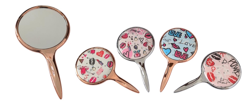 Kosmetické zrcátko s rukojetí Makeup Mania Ø8x14cm (24ks/bal,384/krt) 