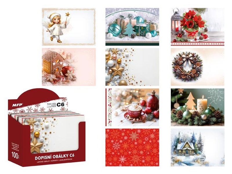 Dopisní obálka MFP C6 170g/m2 vánoční (100ks/bal)