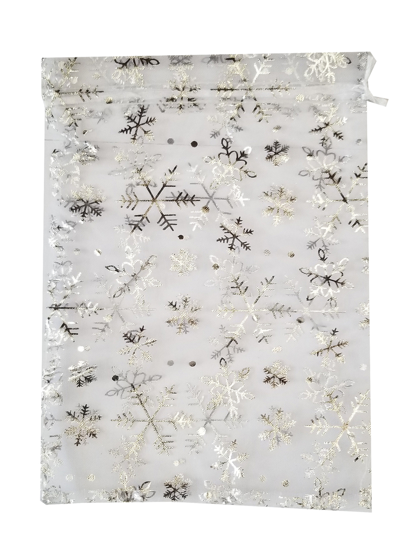 Sáček ORGANZA Vločky 17x23cm Vánoce (25ks/bal)