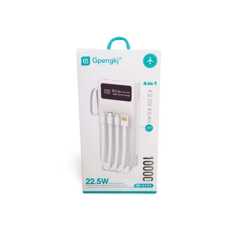 Powerbanka s LED svítilnou a displejem Gpengkj 22,5W 10000mAh 4v1 (120ks/krt)