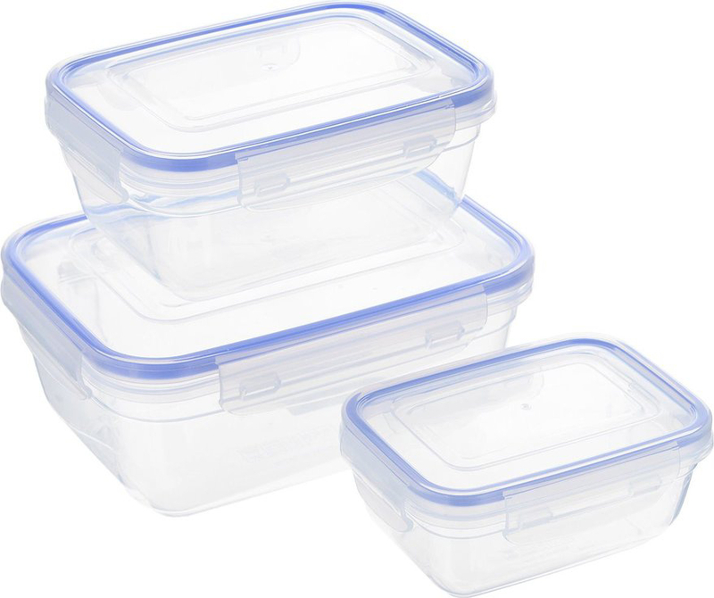 DUNYA Obdélniková dóza s klipem-3ks set(400,800,1400ml) (12ks/krt)