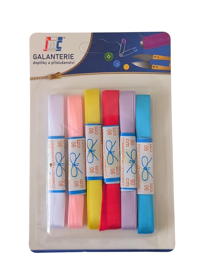 Stuhy polyesterové mix světlé 6ks 1cmx90cm (24sad/bal,288/krt)