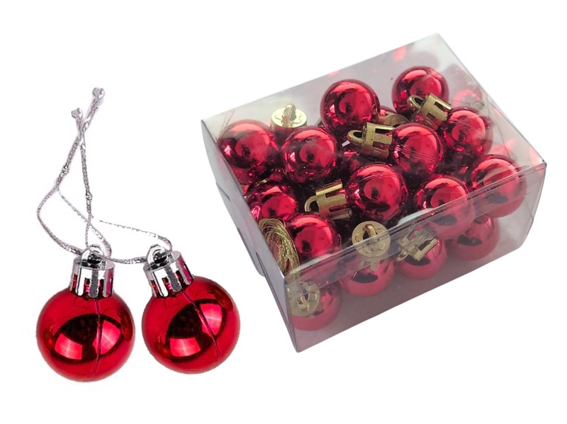 Vánoční koule 2cm/24ks červená