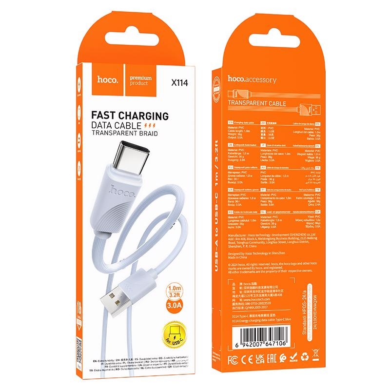 Energy nabíjecí datový kabel 1m na Type-C MODRÝ (310ks/krt)