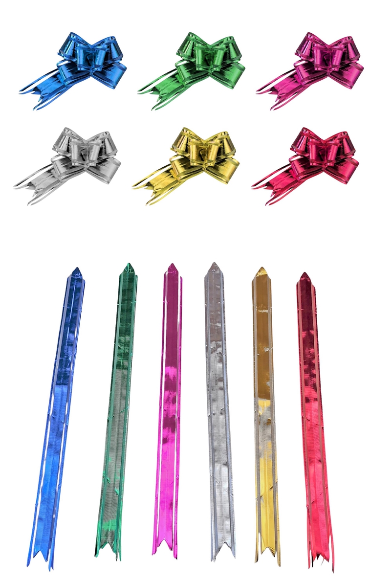 Stahovací mašle metalická 3x46cm 10ks mix barev (20sad/bal,1000/krt)