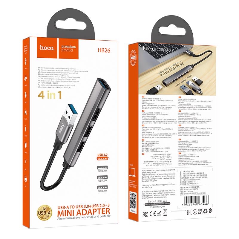 4v1 USB HUB na USB3.0+USB2.0*3 (180ks/krt)