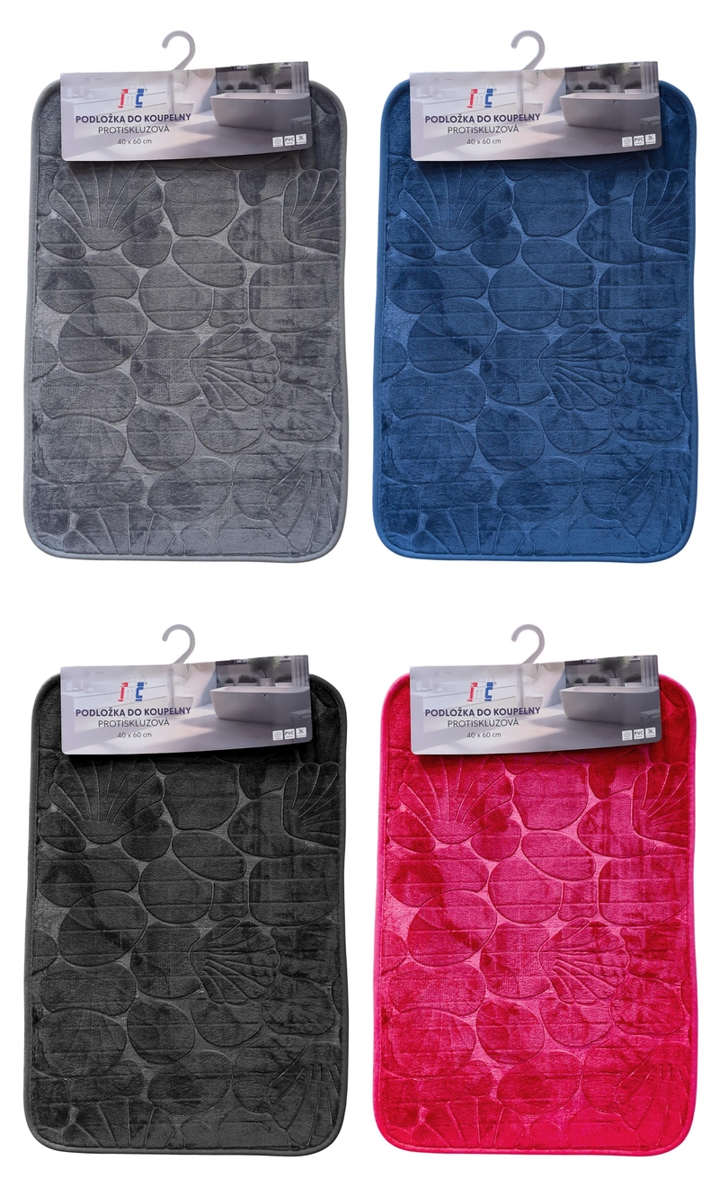 Předložka koupelnová protiskluzová SHELL 40x60cm (100ks/krt)