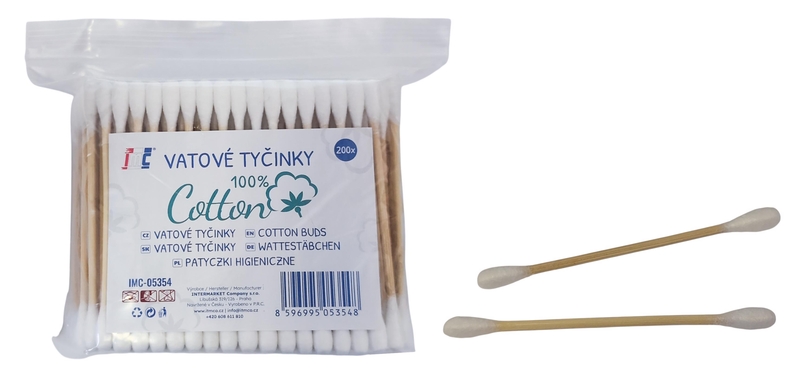 Vatové tyčinky Basics 200ks (10sad/bal,240/krt)