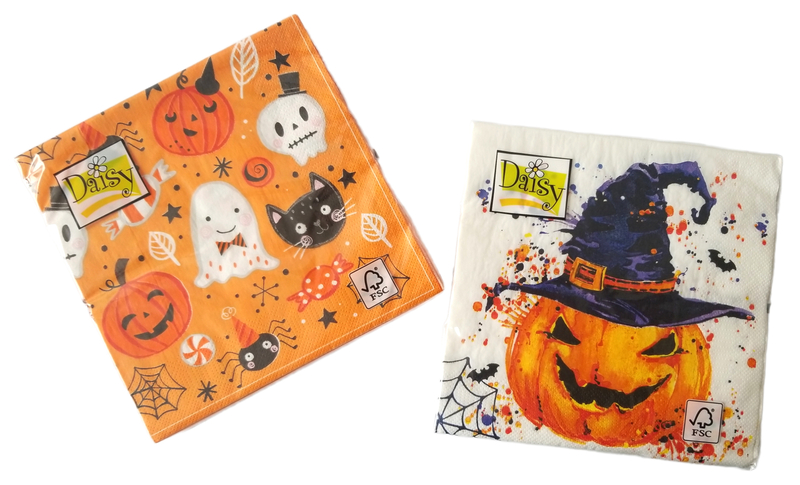 Ubrousky DAISY Halloween 33x33cm, mix design