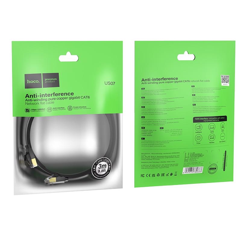 Plochý síťový kabel 3m (150ks/krt)