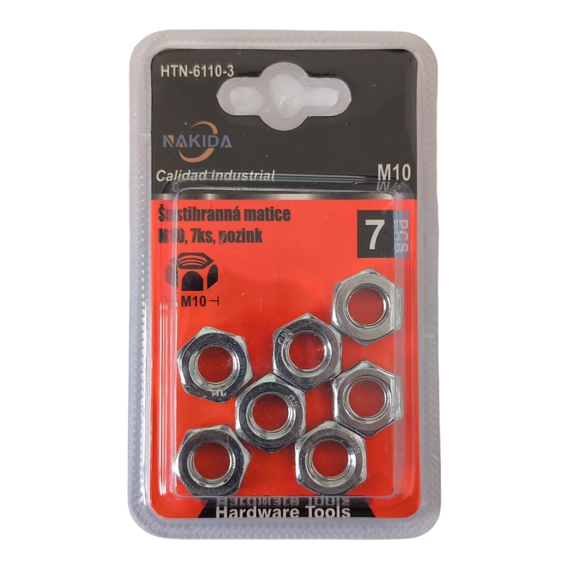 Sada stavebních šestihranná matice 10mm, 7ks, pozink (12sad/bal)