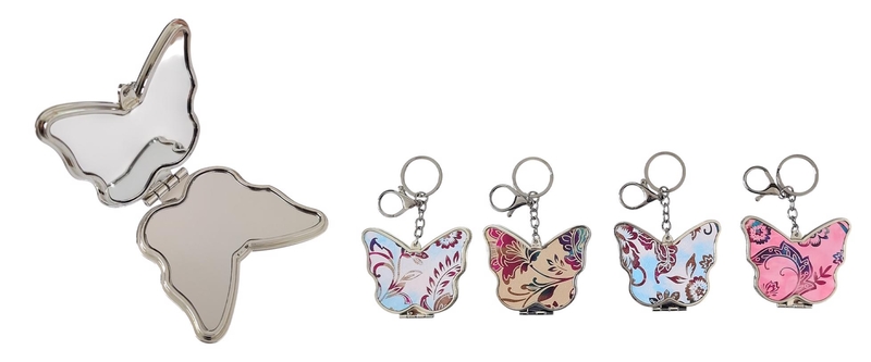 Kosmetické zrcátko na klíčenku BSparkle Wings Ø7x7cm (24ks/bal,384/krt)