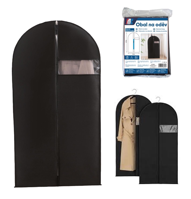 Obal na šaty a obleky Černý 60x137cm (12ks/bal,144/krt)