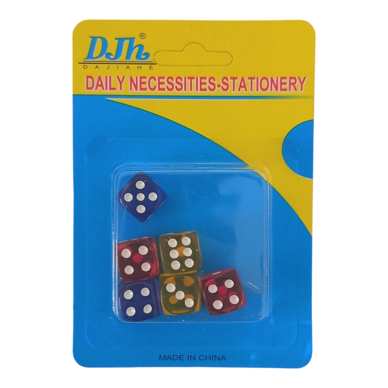 Sada Kostky hrací 1,5cm 6ks (12sada/bal)