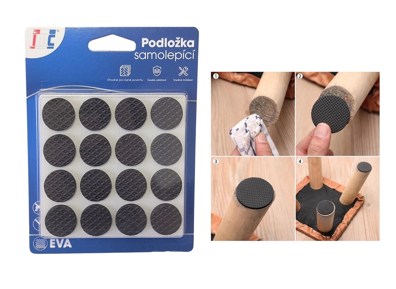 Podložky na nábytek samolepící ⌀19mm 32ks (12sad/bal,288/krt)