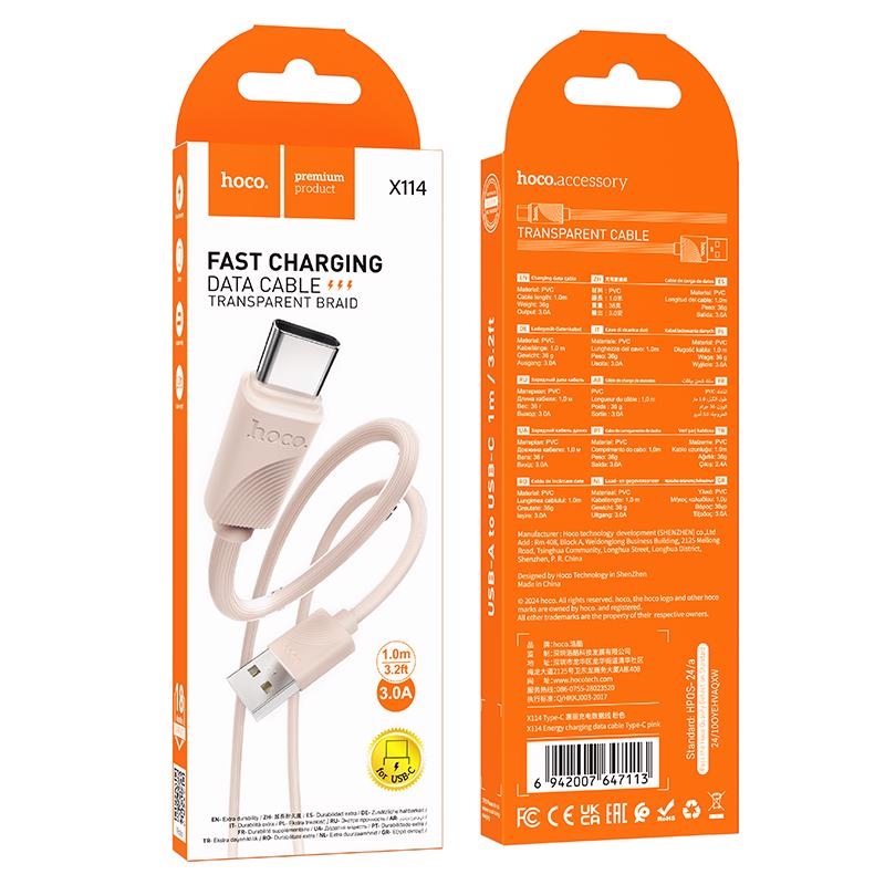 Energy nabíjecí datový kabel 1m na Type-C ČERNÝ (310ks/krt)
