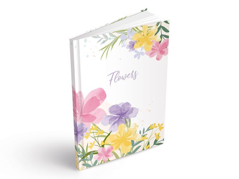 Záznamová kniha A5 FLOWERS 100l/čistá (10ks/bal)