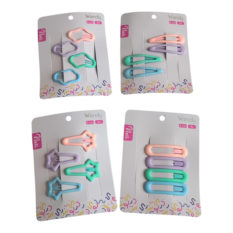 Neli sponky do vlasů Wendy 4cm 4ks (12sad/bal,480/krt)