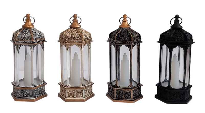 LED Lucerna se svíčkou na baterie -Altán 5x14cm 
(12ks/bal,192/krt)