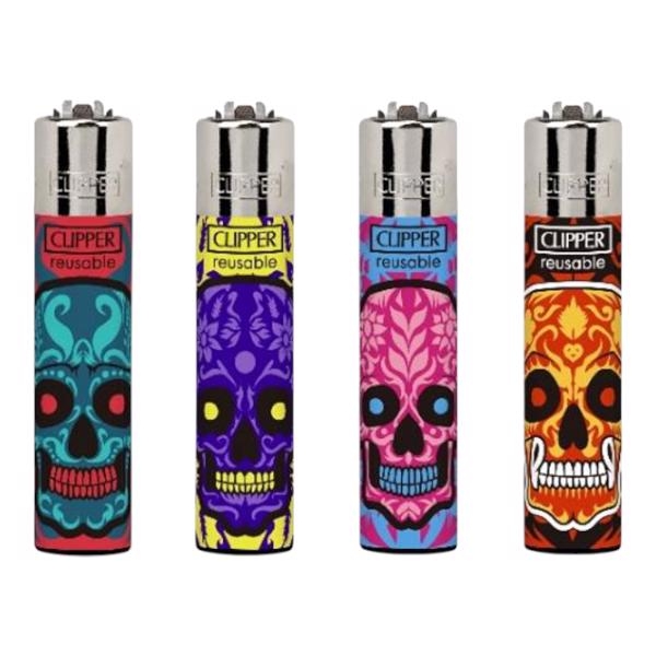 Zapalovač CLIPPER - Marked Skulls 1 (24ks/bal, 576ks/krt)