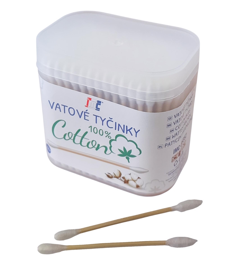 Vatové tyčinky špičaté 200ks (6sad/bal, 240/krt)