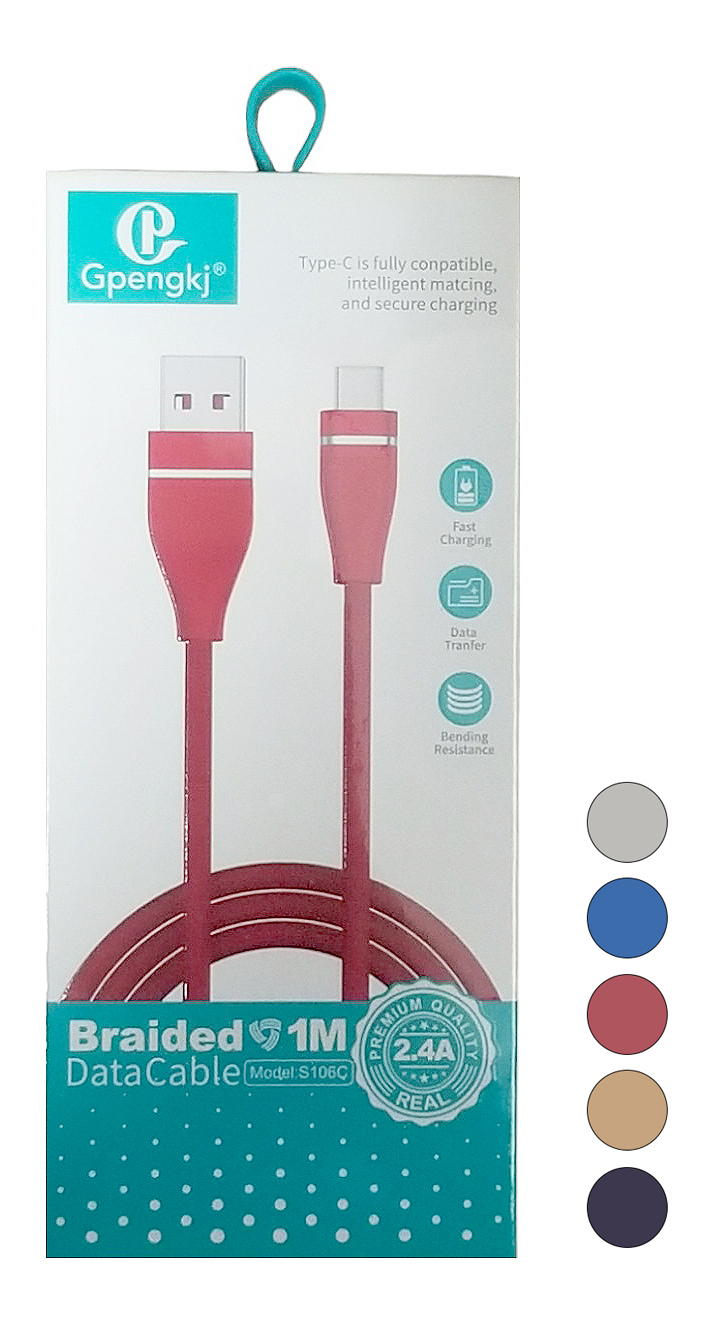 USB kabel na Type-C 1m mix barev 
(12ks/bal,360/krt)