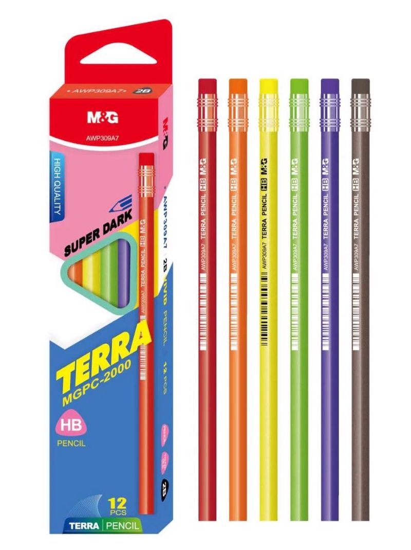 MG Tužka HB s gumou TERRA (12ks/bal, 24set/bal,288/krt)