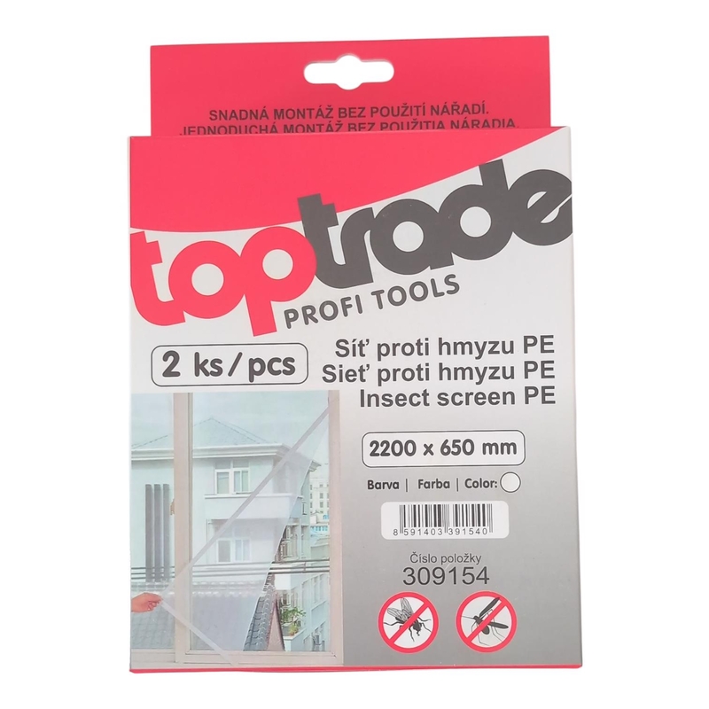 Síť proti hmyzu 2ks 2200x650mm PE samolepící na suchý zip (100ks/krt)