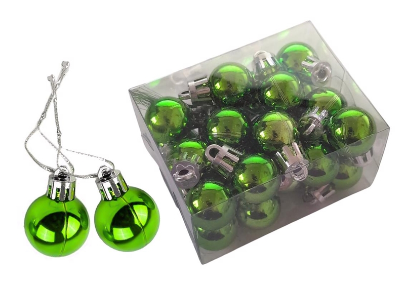 Vánoční koule 2cm/24ks zelená