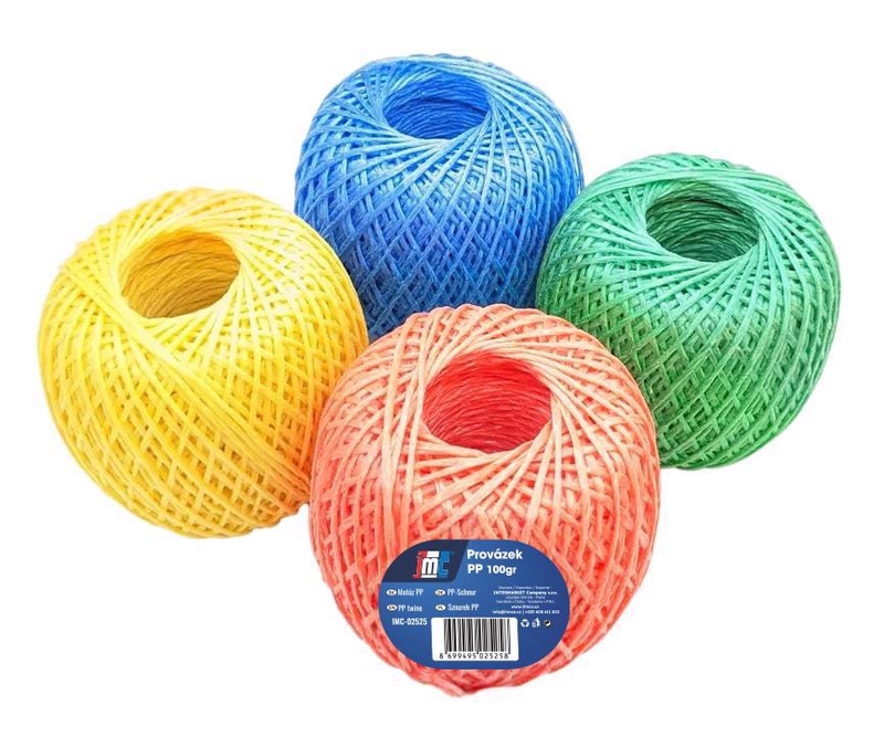 Provázek PP barevný 100gr (12ks/bal,120/krt)