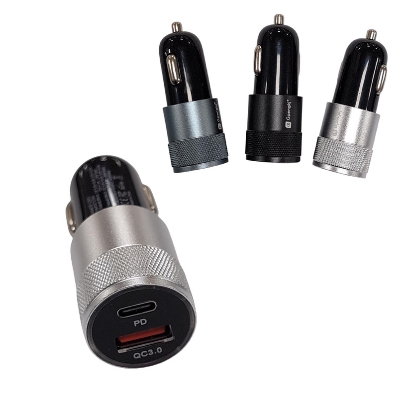 Nabíječka do auta 2v1 USB 3.0 USB-C 18W+30W (24ks/bal,720/krt)