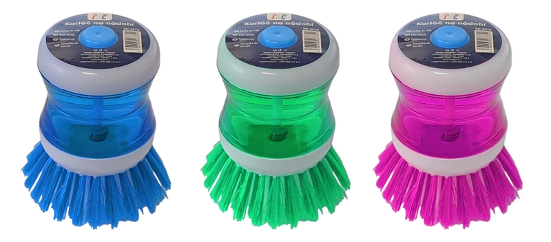 Kartáč na nádobí s dávkovačem 8cm (12ks/bal, 288/krt)