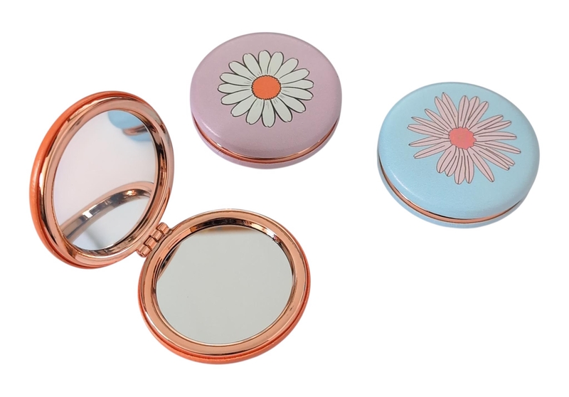 Kosmetické zrcátko - Retro Bloom Ø7cm (12ks/bal,360/krt)