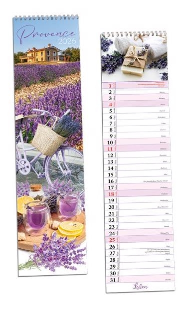 Nástěnný kalendář 2026 ARIA F 108×465mm - Provence (30ks/bal)