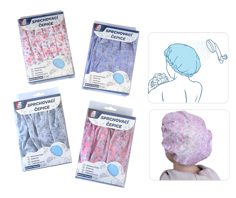 Sprchovací čepice Bosco Flower 27cm (12ks/bal,360/krt)