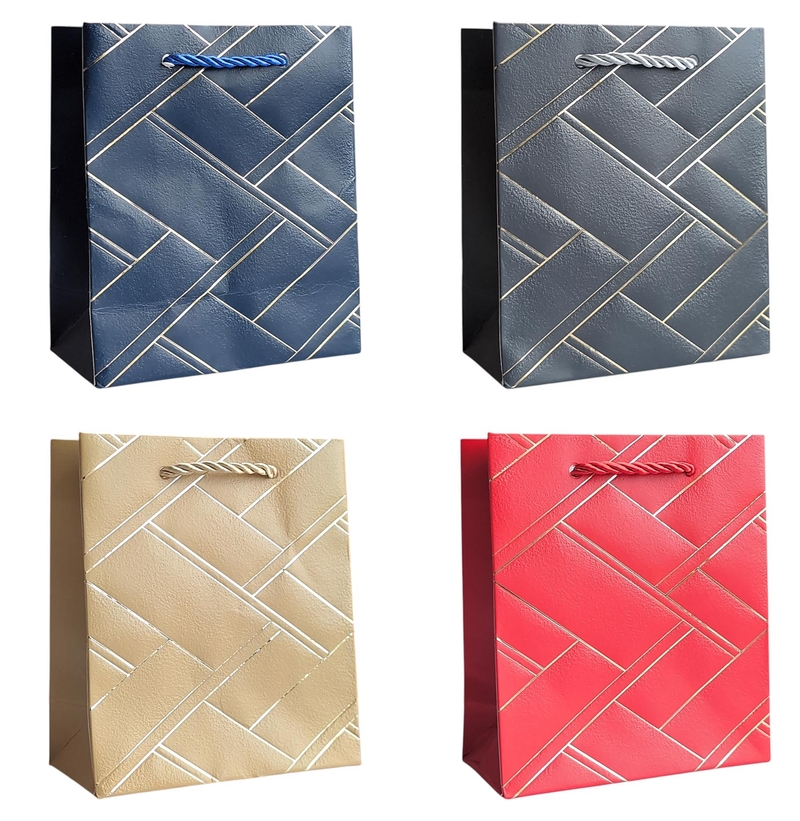 Dárková taška - Herringbone Chic 18x24x8,5cm (12ks/bal,600/krt)