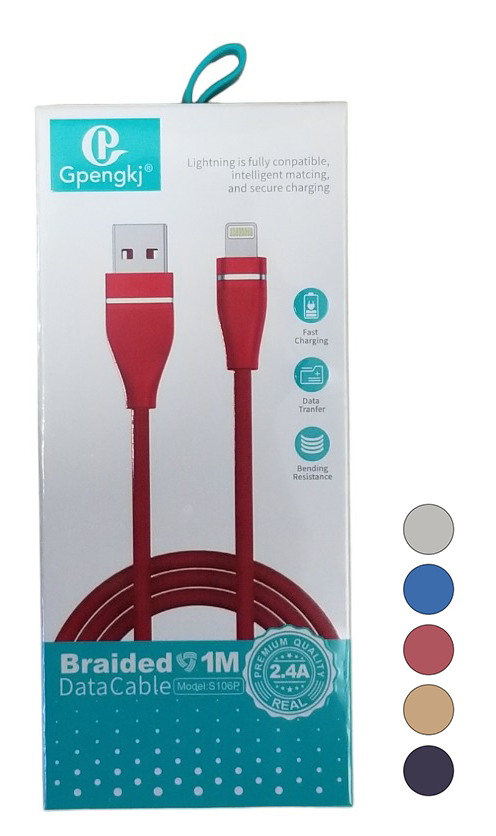 USB kabel na Lightning 1m mix barev (12ks/bal,360/krt)