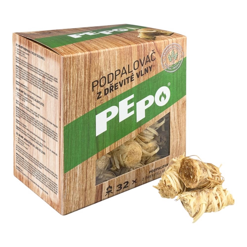 Pepo podpalovač z dřevité vlny 32ks (8set/krt)