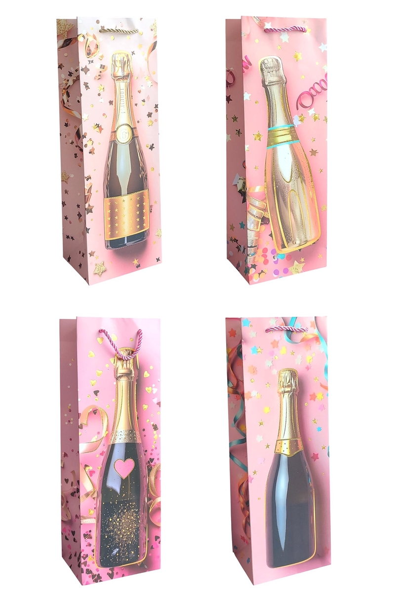 Dárková taška na láhve - Champagne Crush 12x35x9cm (12ks/bal,600/krt)