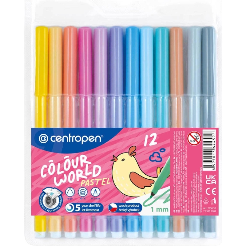 Centropen Fixy Colour World Pastel 12ks (24/krt)