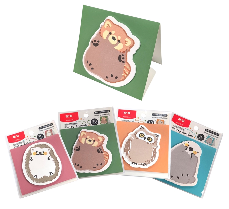 MG Lepící bloček Fluffy Animals s podstavcem 30 listů (24set/bal,432/krt)