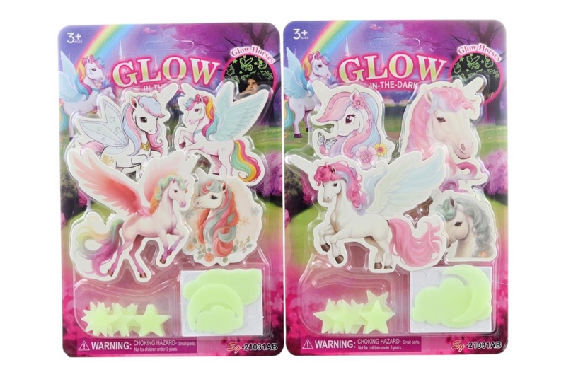 Svítící 2 druhy nalepovací jednorožec