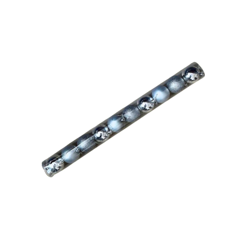 Vánoční koule 6cm, tuba 10ks stříbrná (60bal/krt)