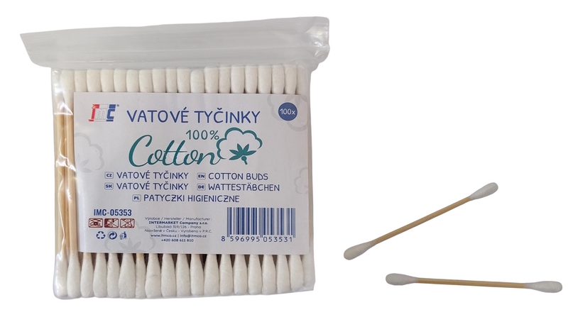 Vatové tyčinky Basics 100ks (20sad/bal,480/krt)